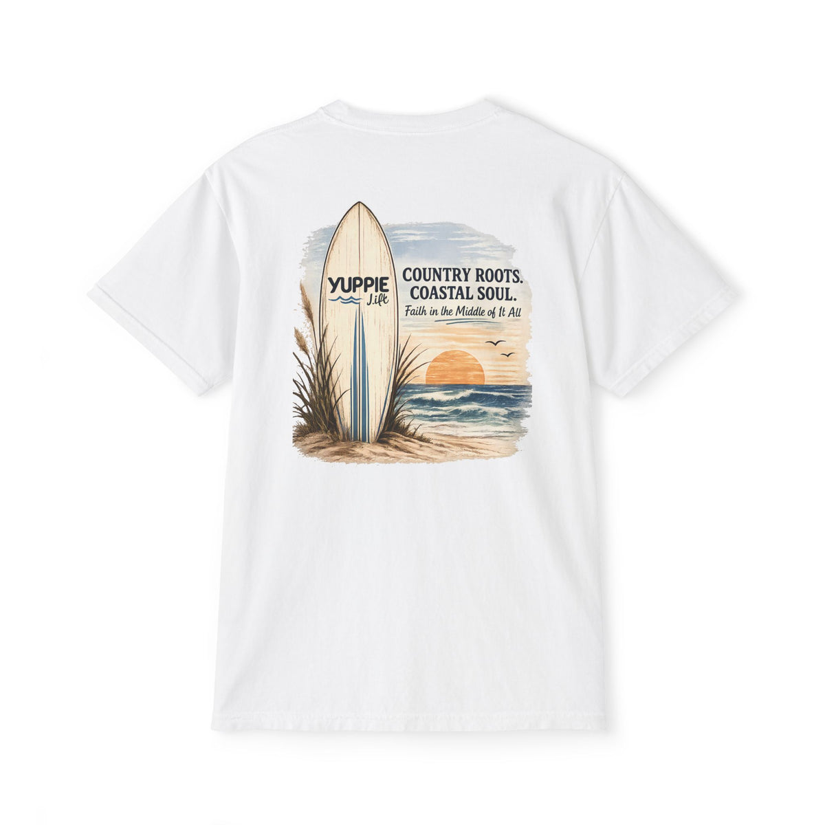 "Country Roots, Coastal Soul" Pocket Tee